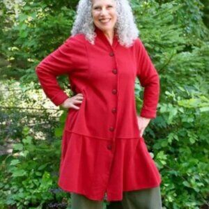 Eleven Stitch Design Full Coat in Golden Gate Red Marked Size S  42" Bust